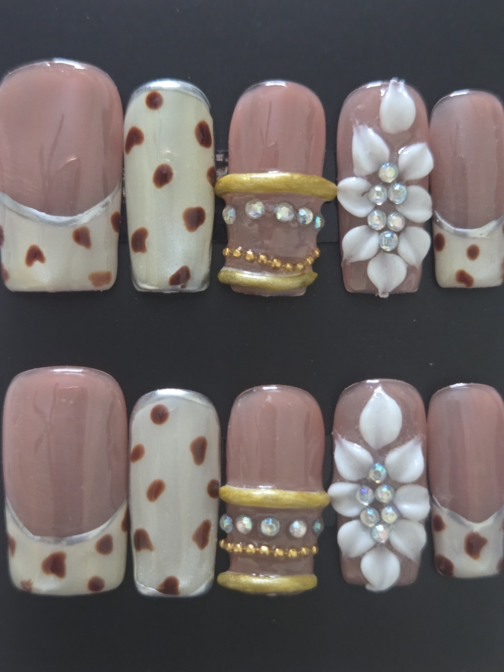 Western Style Floral 3D Press-On Nail Set